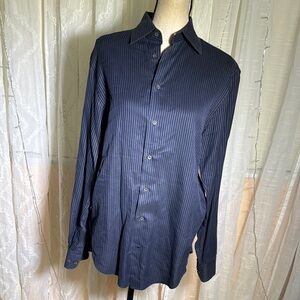 Armani Collezioni Blue Casual Button Down Shirt